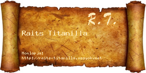 Raits Titanilla névjegykártya